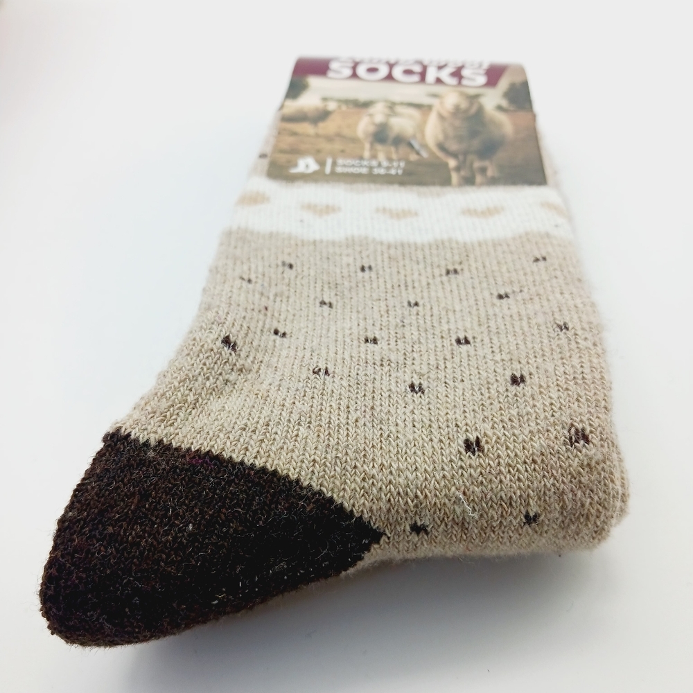⚫️ 12 Lamb Wool Crew 'Valentines Day Heart' Winter Boot Socks Size 9-11 … - Picture 7 of 13